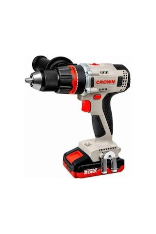 Crown CT21093HMX-2 BMC 20 V 2 Ah Çift Vitesli Bakır Sargılı Kömürsüz Motorlu Çift Akülü Şarjlı Darbeli Matkap