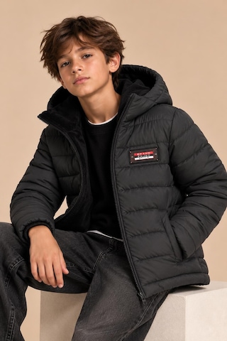 Alexandergardi Puffer Kapüşonlu Unisex Çocuk Şişme Mont Siyah