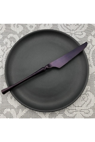 Agoodshop Çok Renkli Yeni Paslanmaz Çelik Mor Çatal Bıçak Kaşık Seti Mat Parlatma Siyah Yemek Takımı Seti Sofra Yemek Bıçağı Çatal Çorba Çok Renkli Çok Renkli