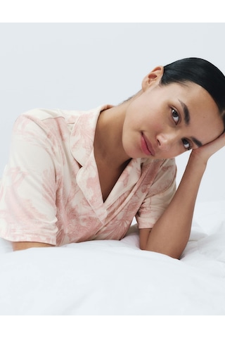 Marks & Spencer Desenli Pijama Takımı T37004643f Pembe