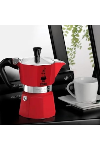 6 Kişilik Espresso Kahve Pişiricisi, Kırmızı Renkli Tasarım
