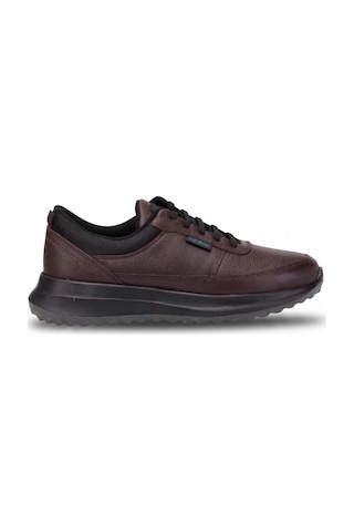 King Paolo L1378 Erkek Hakiki Deri Memory Foam Klasik Sneaker Kahverengi