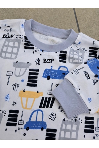 Ertaş Trend Store Erkek Çocuk Premium Penye Uzun Kollu Desenli Pijama Takımı 2-11 Yaş - Gri Çok Renkli