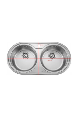 Teka - İkili Yuvarlak Çelik Eviye 48x91,5 - Be2b700-