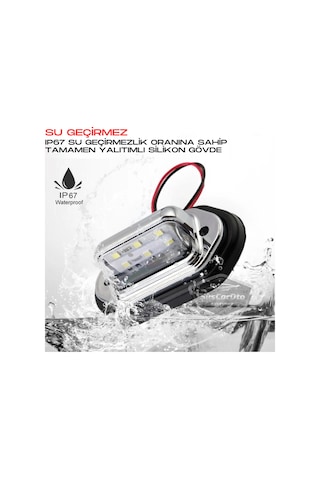 Üniversal Plaka Lambası 6 Led Güçlü Işık Su Geçirmez Krom Araç Plaka Işığı Ultra Parlak Oto Aydınlatma 12/24v 2 Adet 00 Şüscaroto Aksesuar