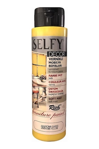 Rich Selfy Decor Vernikli Boya 500 Cc 5808 Roma Sarısı