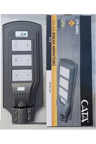Cata Ct-4692 60W Solar Sokak Armatürü Güneş Enerjili Bahçe Lamba