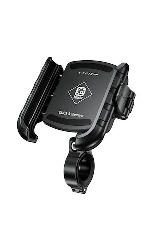 Kewig Kwg-m8sp-s-c Alüminyum Alaşım Motosiklet Telefon Tutucu Gidon Bağlantılı, Titreşim Korumalı Ve Güvenlik Kilitli 5.4 - 7.2 İnç Uyumlu Siyah