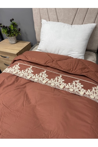 Clasy %100 Pamuk Ranforce Çift Kişilik Yorgan Çift Taraflı Osela V3 Kiremit Düz Desenli Kapitoneli Kiremit