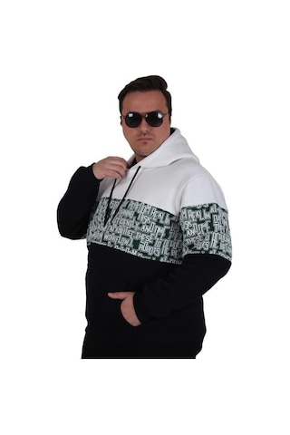 Starbattal Büyük Beden Kapüşonlu 3ip Sweat Transforming 25713 Ekru Ekru