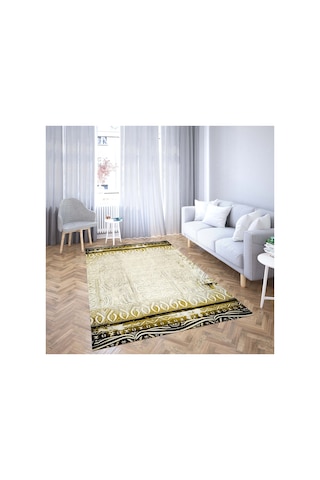 Vicenza Makinede Yıkanabilir Kaymaz Taban Dekoratif Modern Mutfak Yolluk Koridor Ve Salon Halısı Sarı