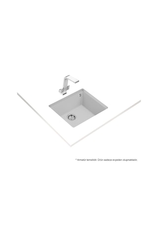 Teka Square 50.40 Tg Artıc Beyaz Granit Eviye. Tezgahaltı