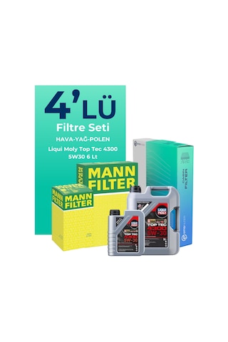 Mann Dacia Duster 1.3 Benzinli Filtre Bakım Seti Liqui Moly Motor Yağlı (2018-2024) 4 Lü -