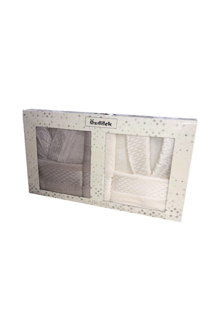 Özdilek Elissa Krem Taş Pamuklu Aile Bornoz Seti Özdilek Bornoz