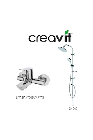 Creavit Sh640 Tepe Duş Sistemi Ve Liva Banyo Bataryası Lv2500 Krom