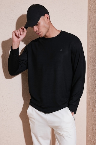 Buratti Regular Fit Bisiklet Yaka Uzun Kollu Erkek Sweat 5901066 Siyah