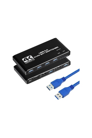 Gplus 4KVM421 KVM Switch 2x1 HDMI 4K USB 3.0 HDCP 2.3 HDR10 EDID