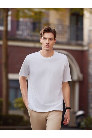 New Performance Premium Basic T-shirt %61,7 Pamuk %34,7 Polyester %3,6 Dut İpeği Beyaz