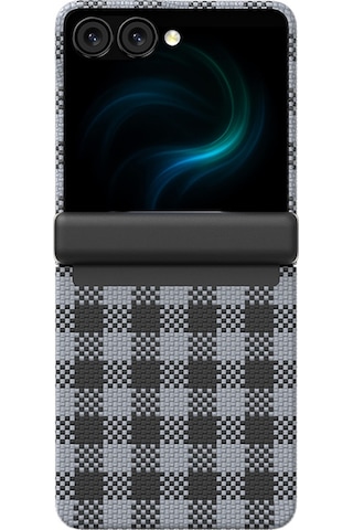 Galaxy Z Flip 7 Uyumlu Kılıf M-safe Özellikli Ekose Benks Armorair Armorvichy Kevlar Kapak Siyah