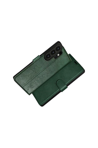 Gld-spt- Newface Samsung Uyumlu Galaxy S26 Ultra Trend S Plus Kapaklı Kılıf - Yeşil