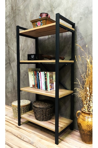 Demo Tanraf Mira 4 Raflı Kitaplık Dekoratif Raf 120X60 Cm. Ebat