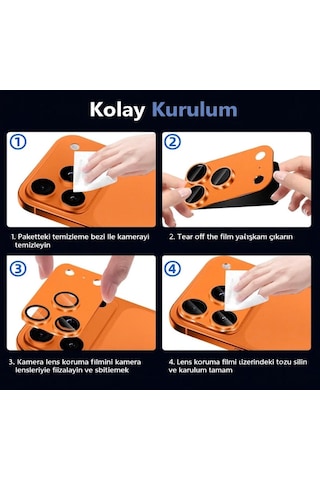 17 Promax Metal Kamera Koruyucu Lens Pürüzsüz Çerçeveli Kozmik Turuncu