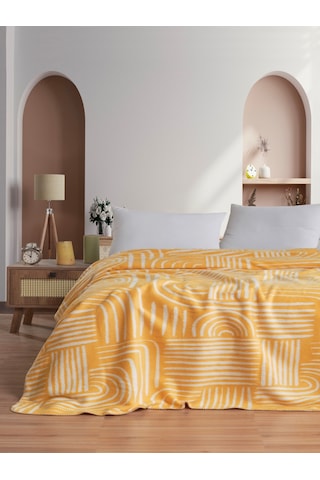 Pamela Çift Kişilik Battaniye 200x220 Cm Sarı