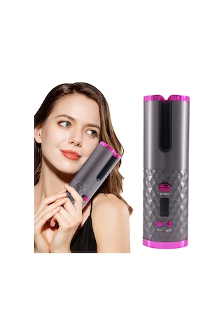 Elektrikli Tam Otomatik Saç Bigudi Kablosuz Otomatik Bukle Makinesi Beyaz