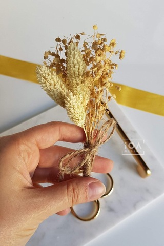 Söz Nişan Makası Altın Renk Doğal Renk Kuru Çiçek