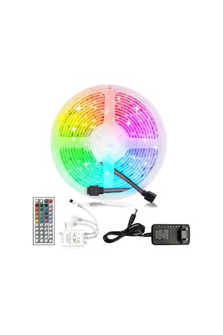 Rgb Led Strip 5 Metre Kumandalı 5050 Şerit Led Dekorasyon Işığı Standart