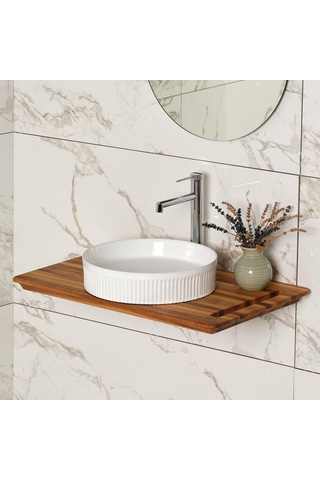 Lena EY-4701 Tezgah Üstü Lavabo Beyaz