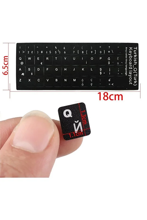 30 Adet Türkçe Q Klavye Sticker Notebook Pc Uyumlu Klavye Etiketi Silinmez Yapışkanlı Türkçe Harfler 1