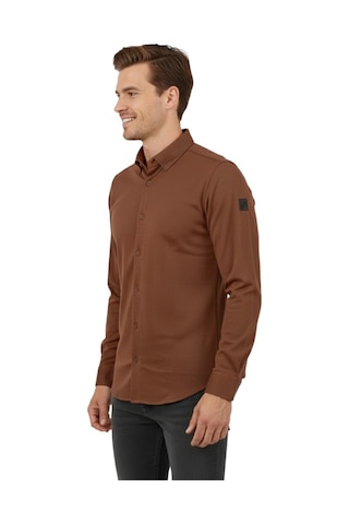 Advante Erkek Spor Slim Fit Uzun Kol Petek Fitilli Gömlek Bgl-st04824 Taba
