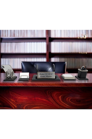 Prozenis Milas Krom Detaylı Lüks Masa İsimliği Masaüstü İsimlik