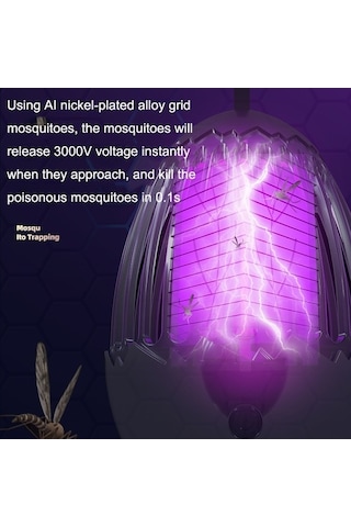 Moly L01 Elektrik Şoklu Sivrisinek Öldürücü Usb Gece Lambası Gri