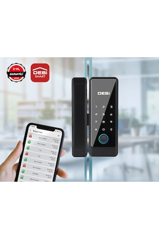Desi Quic Q006 Cam Kapılar İçin Akıllı Kilit Parmak İzi - Keypad - Kart