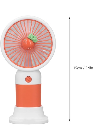 Alepera Electronic - 3 Kademeli Şarjlı Mini El Fanı - Turuncu & Beyaz Renk