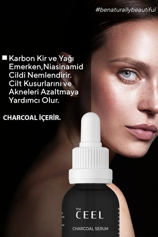 The Ceel Aha Bha Aktif Kömür Içeren Cilt Kusur Azaltıcı Niacinamide Etkili Siyah Serum 30 Ml