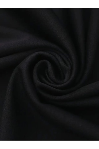 De'charme Baskılı Oversize Bisiklet Yaka T-shirt - Siyah