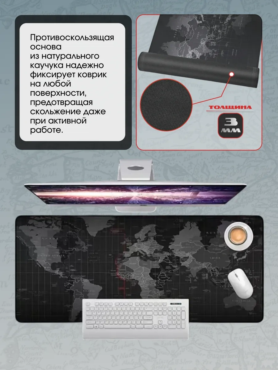 Net Bilgisayar Masası İçin Büyük Mouse Pedi 90x40 Cm 260480870