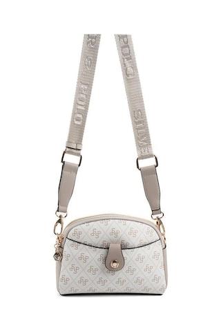Silver Polo Sp1144 Kadın Çapraz Çanta Monogram Bej-kum