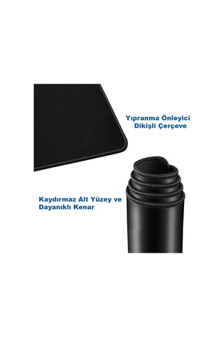 Lexroo Oyuncu Mouse Pad, Fare Altlığı, Kenar Dikişli, Kaymaz Taban, Ofis Tipi, Pürüzsüz Yüzey Standart