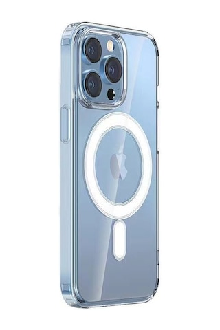 Kilifone - Apple Uyumlu iPhone 14 Pro Max - Kılıf Magsafe Şarj Özellikli Şeffaf Sert Pc Embos Kapak - Şeffaf