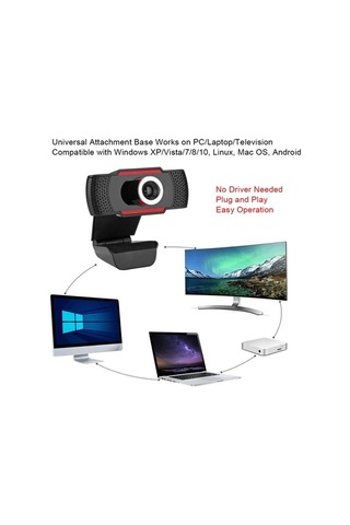 Fortunelane 720p Hd Usb Webcam İle Ses Azaltıcı Mikrofon, Konferans, Ders, Yayın İçin Manuel Odak Ayarı