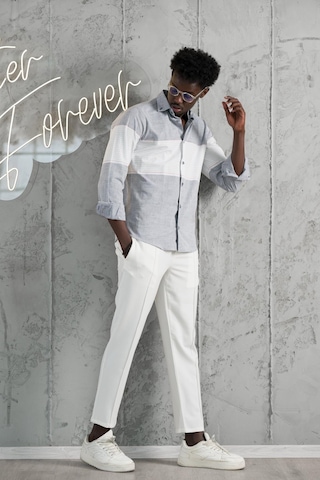 Advante Panolu Yaka Düğmeli Pamuklu Slimfit Yazlık Gömlek Antrasit