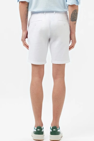 Lacoste Men's Regular Fit White Bermuda Shorts Erkek Keten Pamuk Bermuda Şort Beyaz