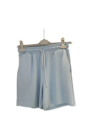 9007 Polo Yaka Tişört Şort Takım Buz Mavisi