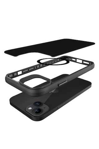 Bix iPhone Uyumlu 13 / 14 Carbon Fiber Force Magsafe Kılıf Anti-şok Teknolojili Kamera Ve Ekran Korumalı Karbon Fiber