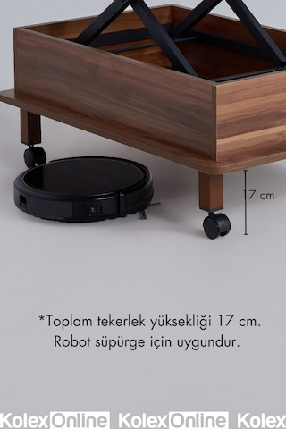 Sihirli Sehpa Tekeri Masa Tekeri 17 Cm Kırılmaz Metal Teker Fren Sistemli Ceviz