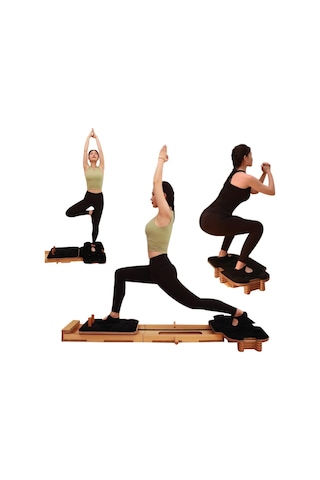 Profesyonel Reformer Pilates Aleti Ahşap Gövde, Ayarlanabilir Yaylı Sistem